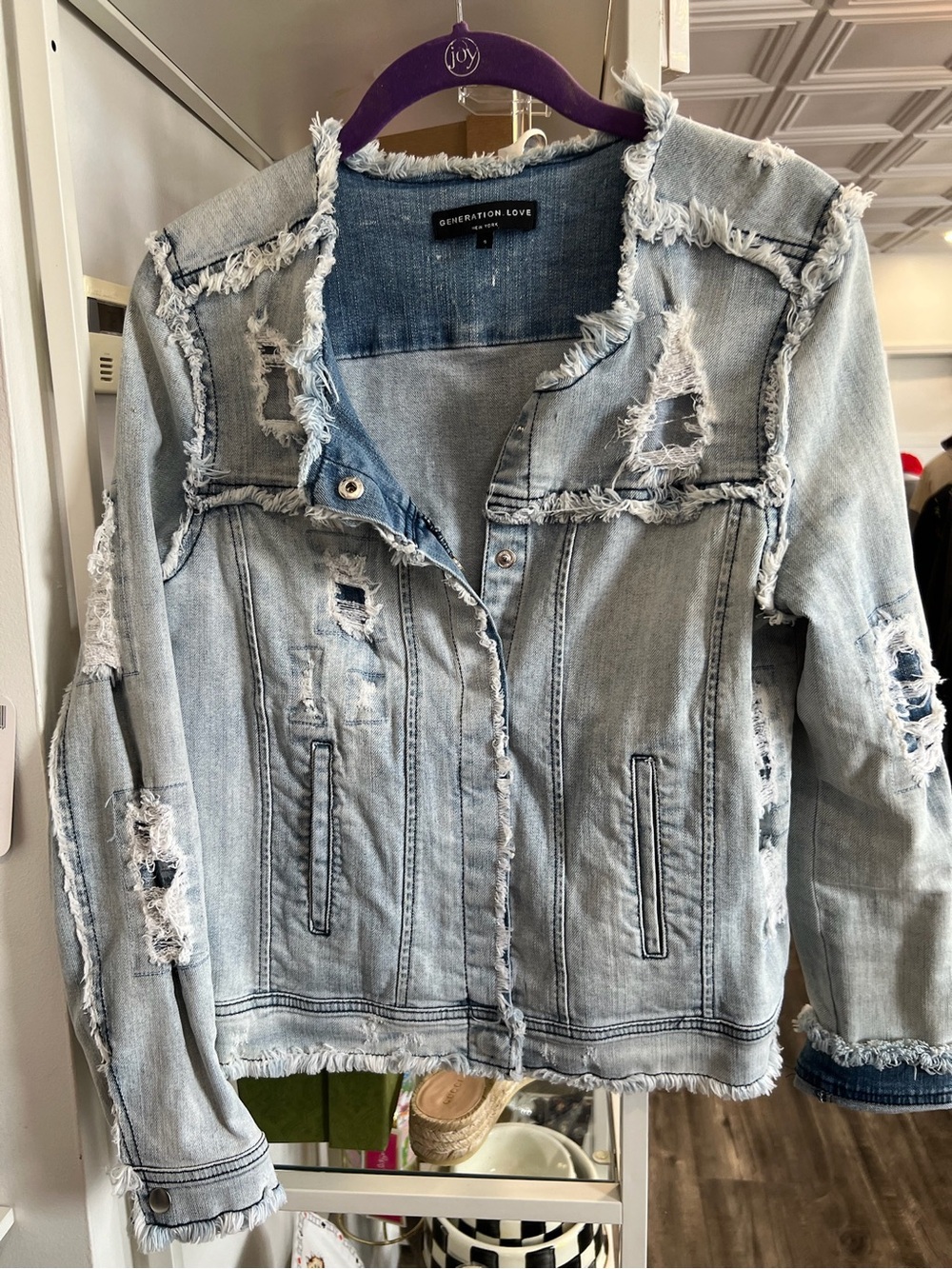 Generation Love Light Blue Distressed Denim Jacket